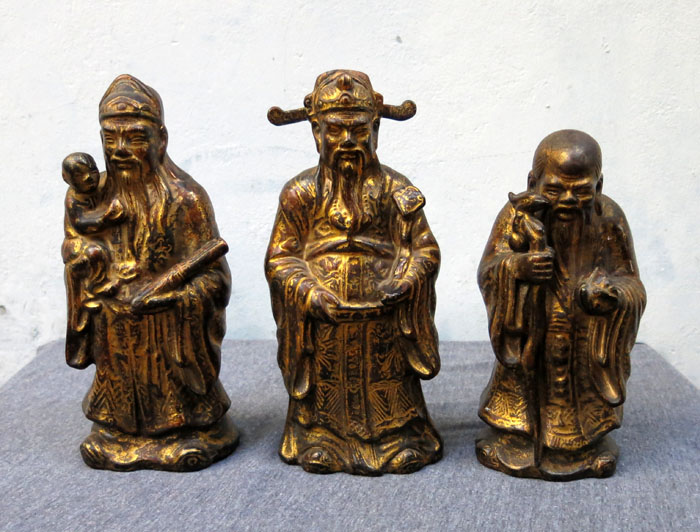 Bộ đồ thờ bằng đồng ngũ sự tam cui khảm tam khí cao 60cm